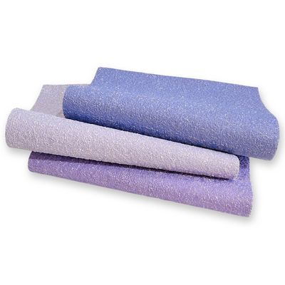 3 Sheet Bundle - Purple Chunky Glitter Fabric Sheets