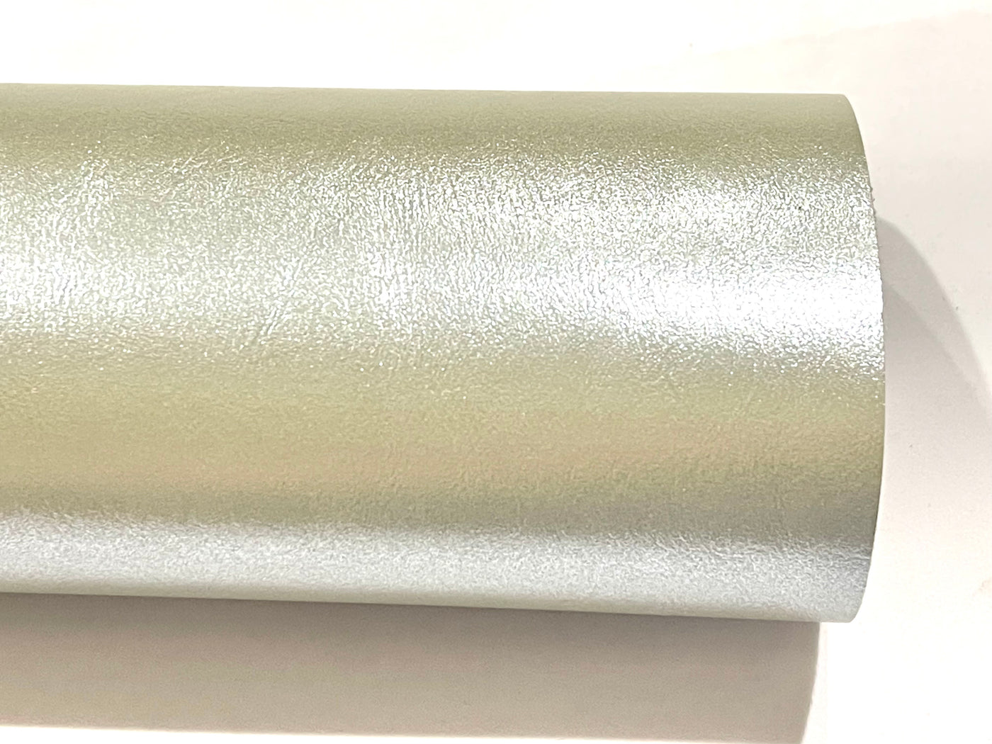 Silver Green Vine Pearl Smooth Faux Leatherette