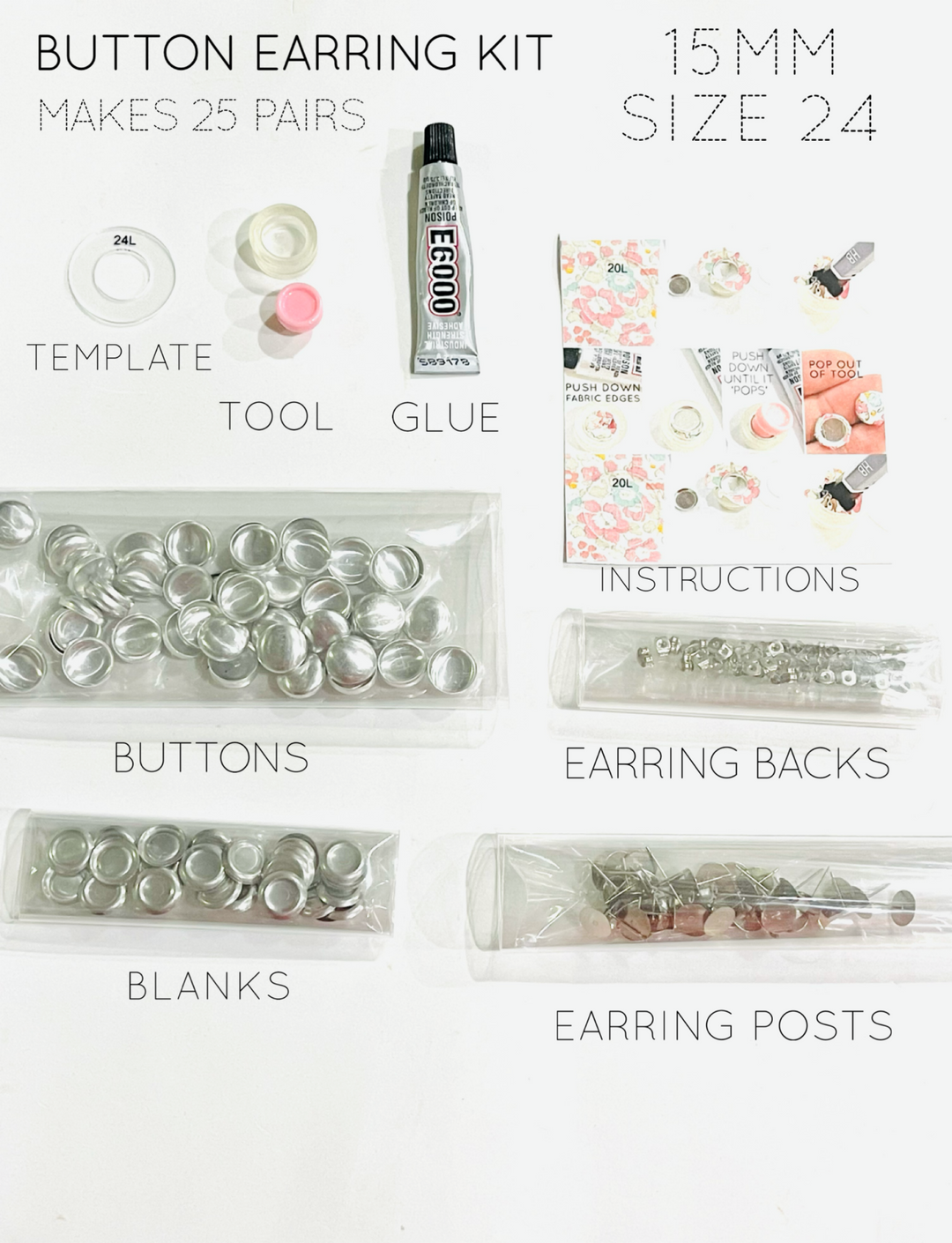Button Earring Kits Findings Oliver and May