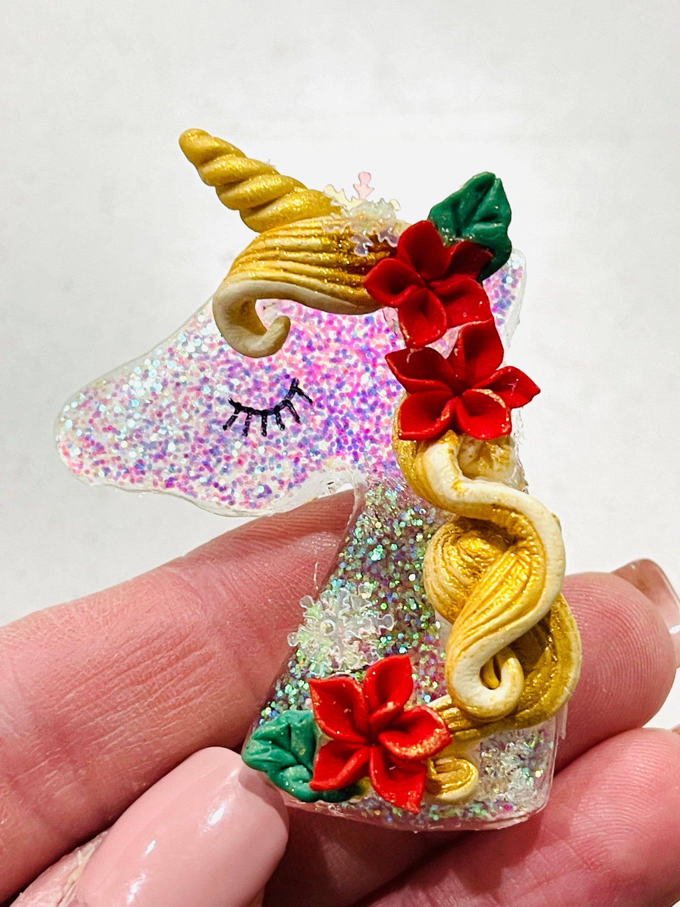 Christmas Resin Unicorn Bow Clay from our Enchanted Maker