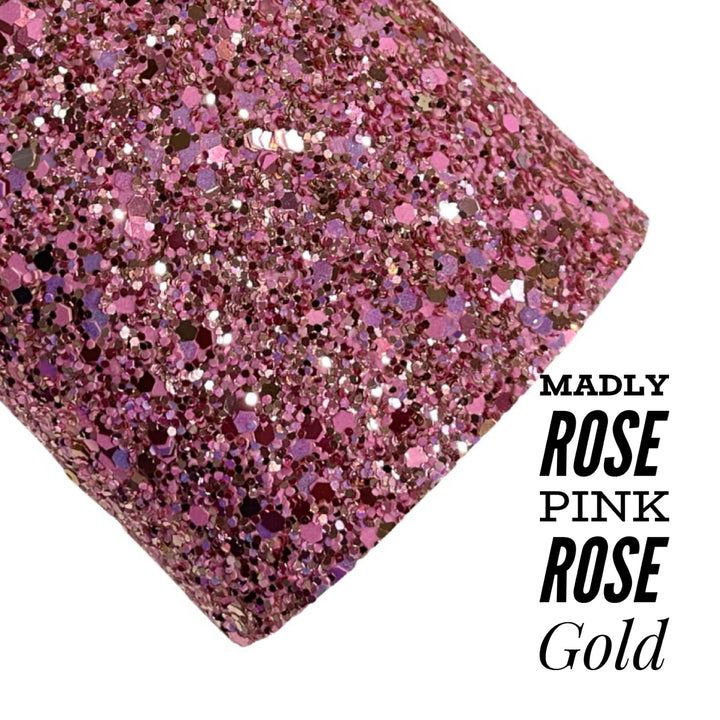 Madly Rose Pink Rose Gold Chunky Glitter