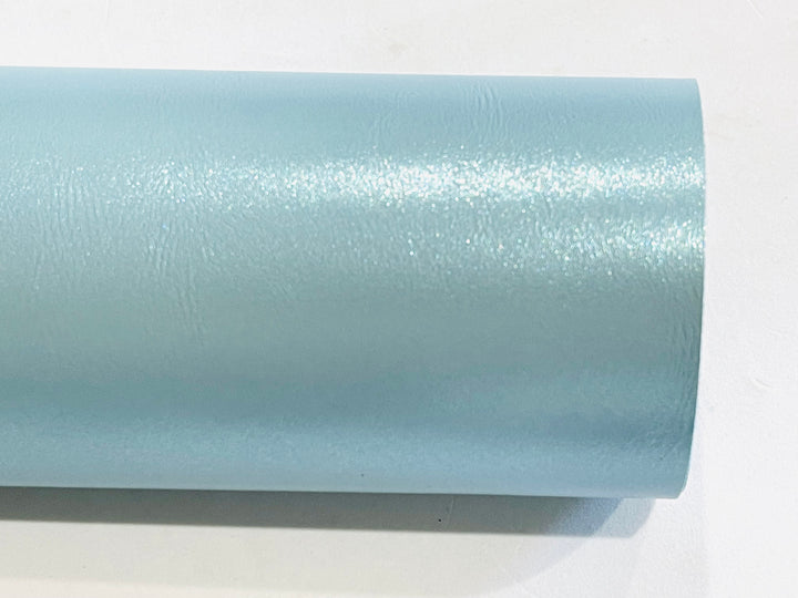 Pale Blue Pearl Smooth Faux Leatherette
