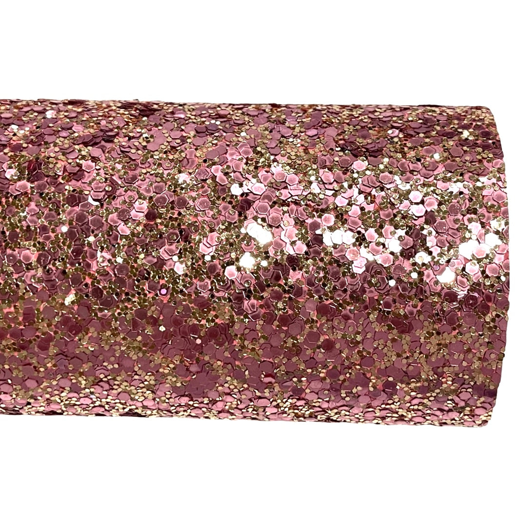 Vintage Pink and Champagne Gold Sequin Glitter