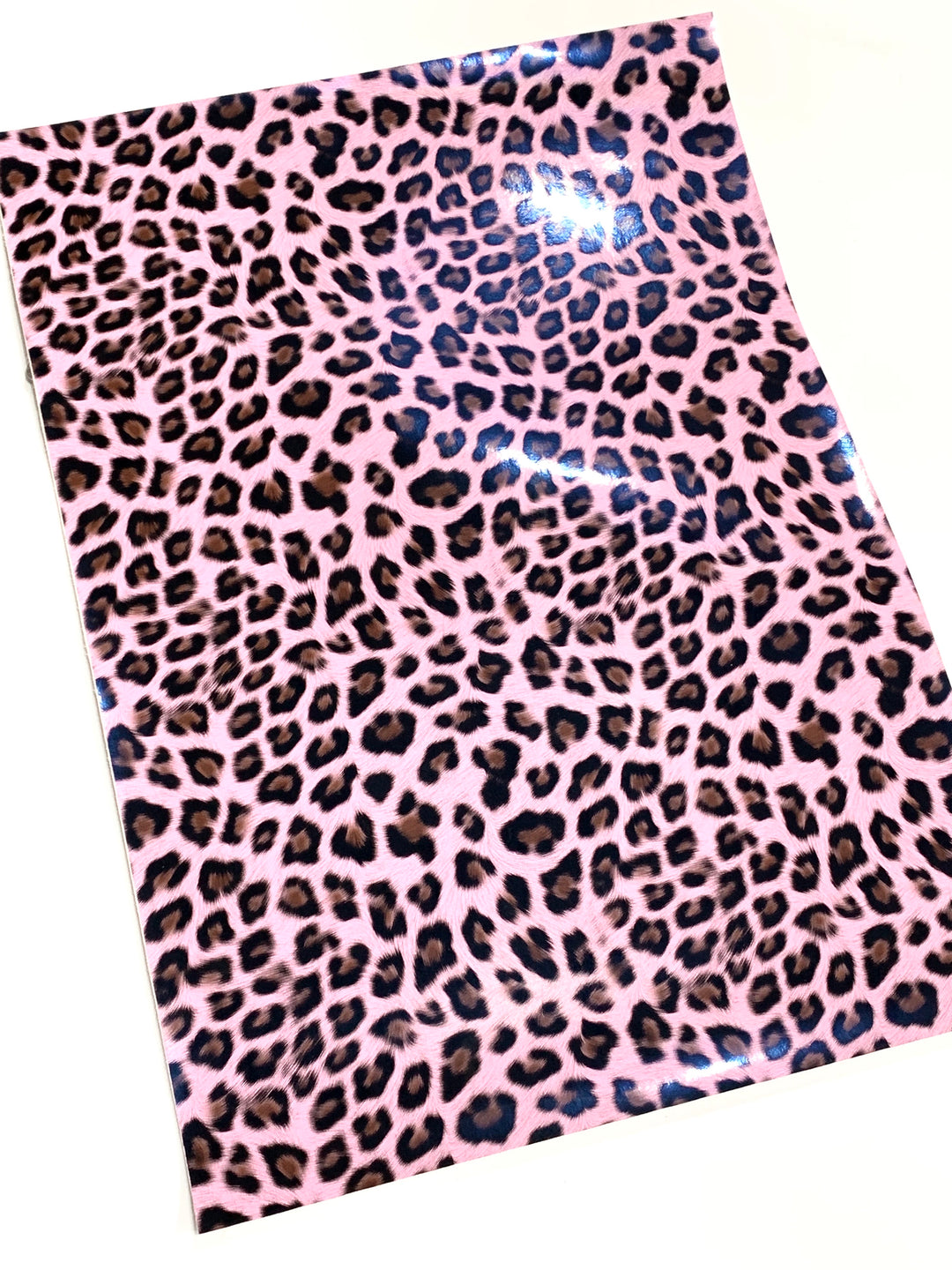 Leopard Tiger Print Vinyl Leatherette A4 Sheets - Pink