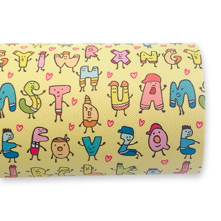 Going to School Alphabet Leatherette Sheet