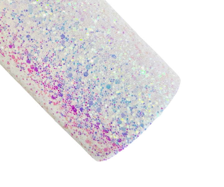 White Holographic Sequin Chunky Glitter Canvas