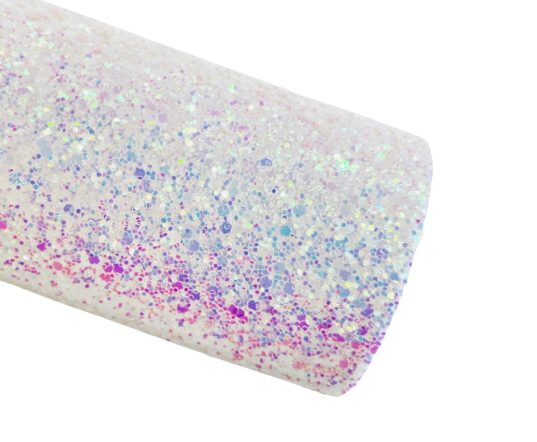 White Holographic Sequin Chunky Glitter Canvas