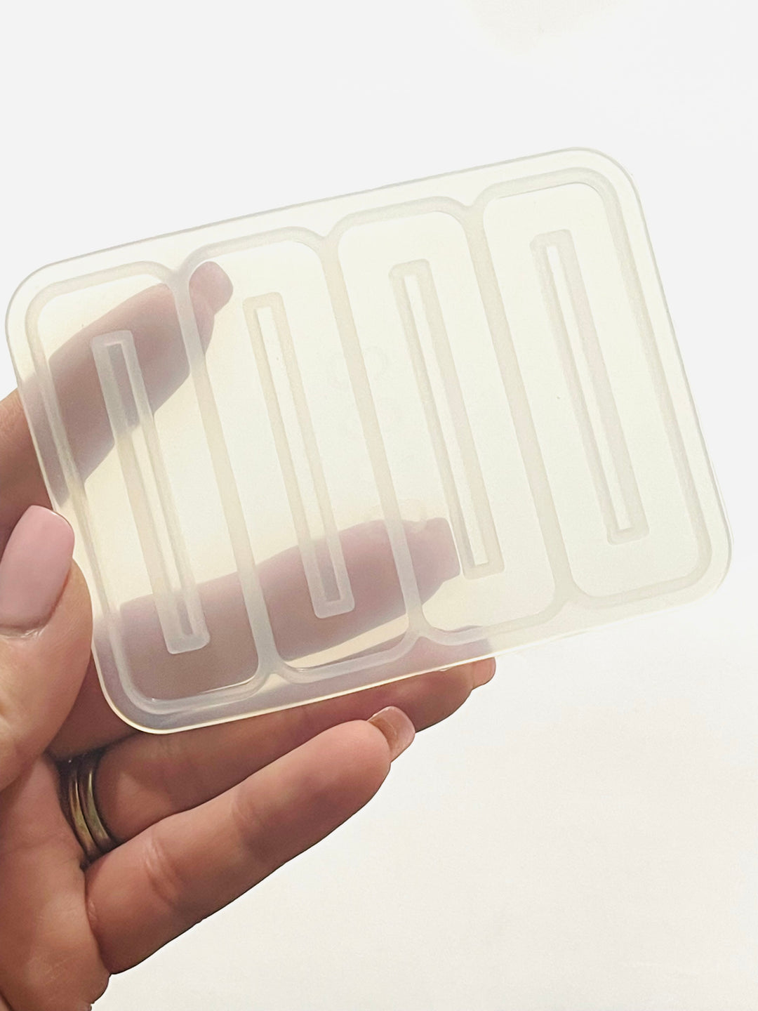 Moule en silicone rectangulaire creux pour pinces à cheveux en résine