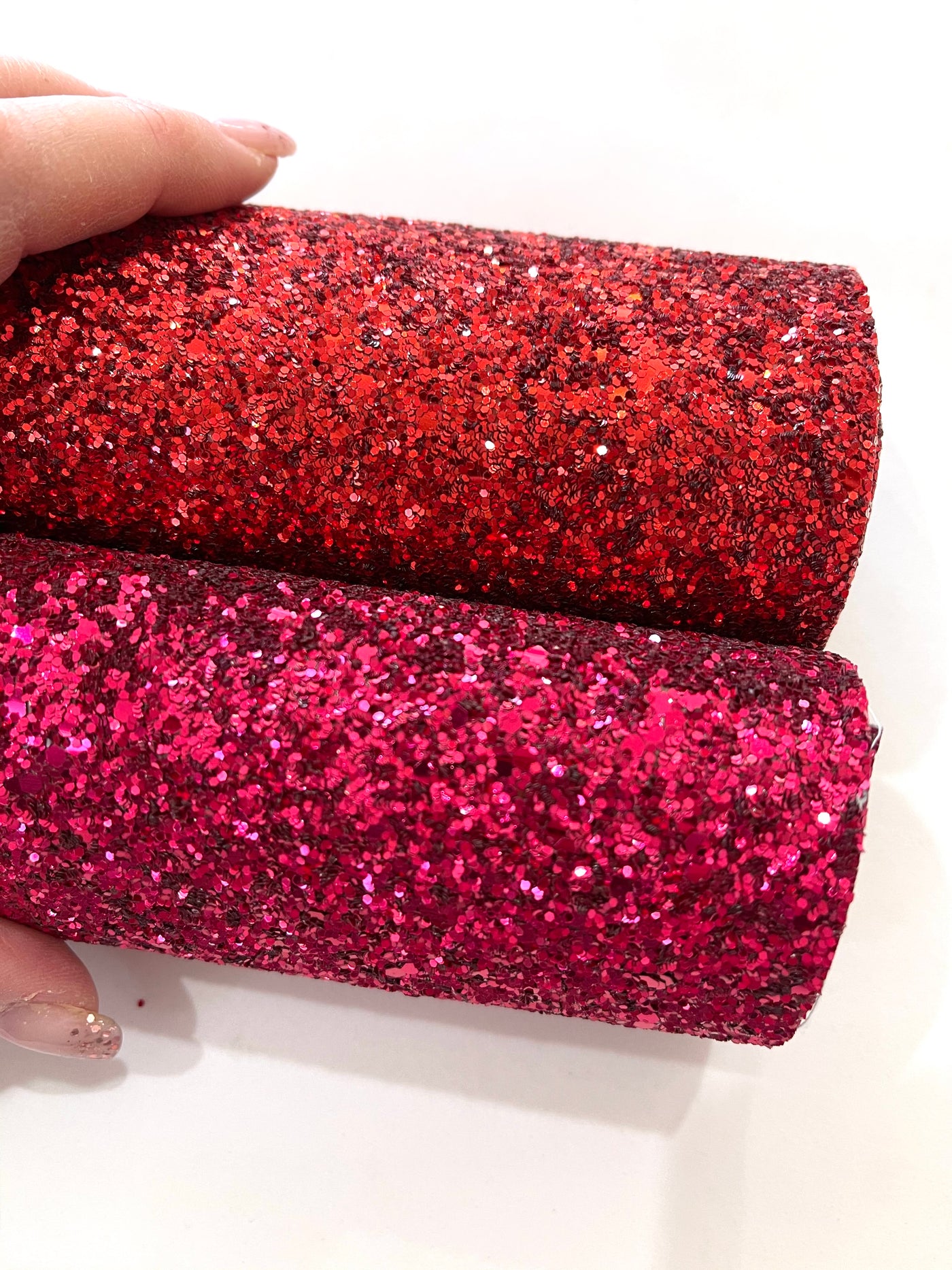 Ruby Red Chunky Glitter Fabric Sheet
