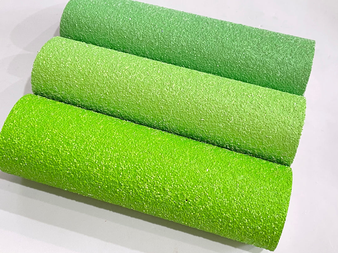 Green Chunky Glitter Fabric Sheets