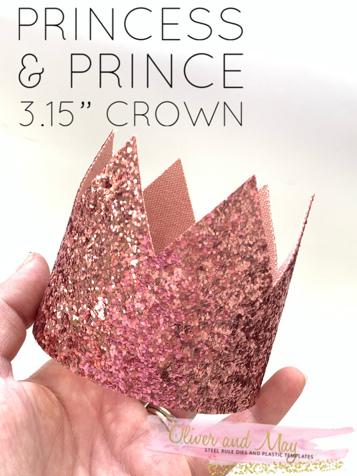 Modèles en plastique Princess &amp; Prince Crown Trace and Cut - Choix si 2 tailles, 3,15" ou 3,5"