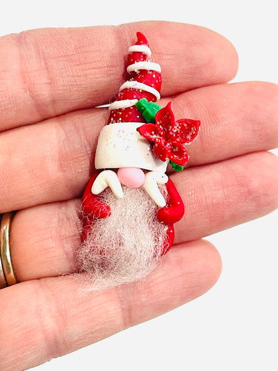 Christmas Gnomes Bow Clay Embellishment - Choice of 4