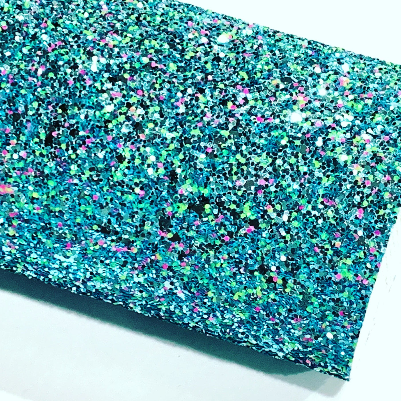 Teal Mint Magenta Multi Colour Chunky Glitter Canvas Sheet