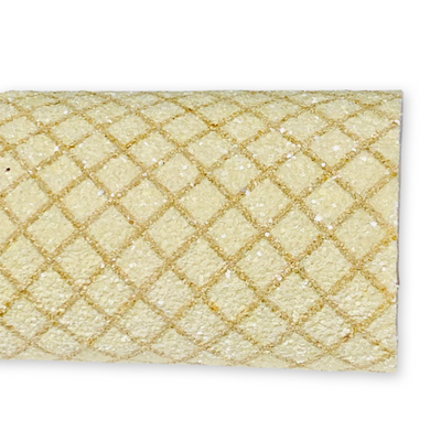 Ice Cream Waffle Cone Print Chunky Glitter Canvas Fabric Sheet