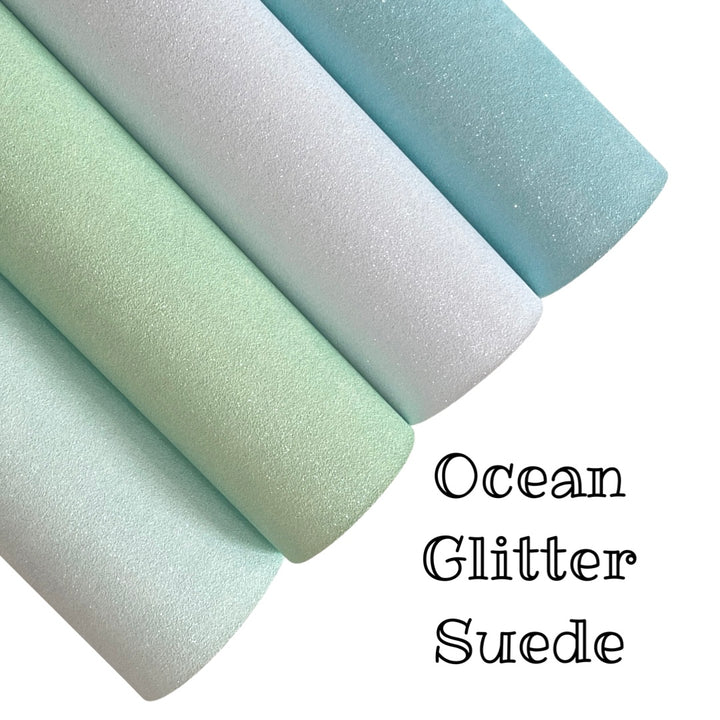Ocean Glitter Suede Leatherettes