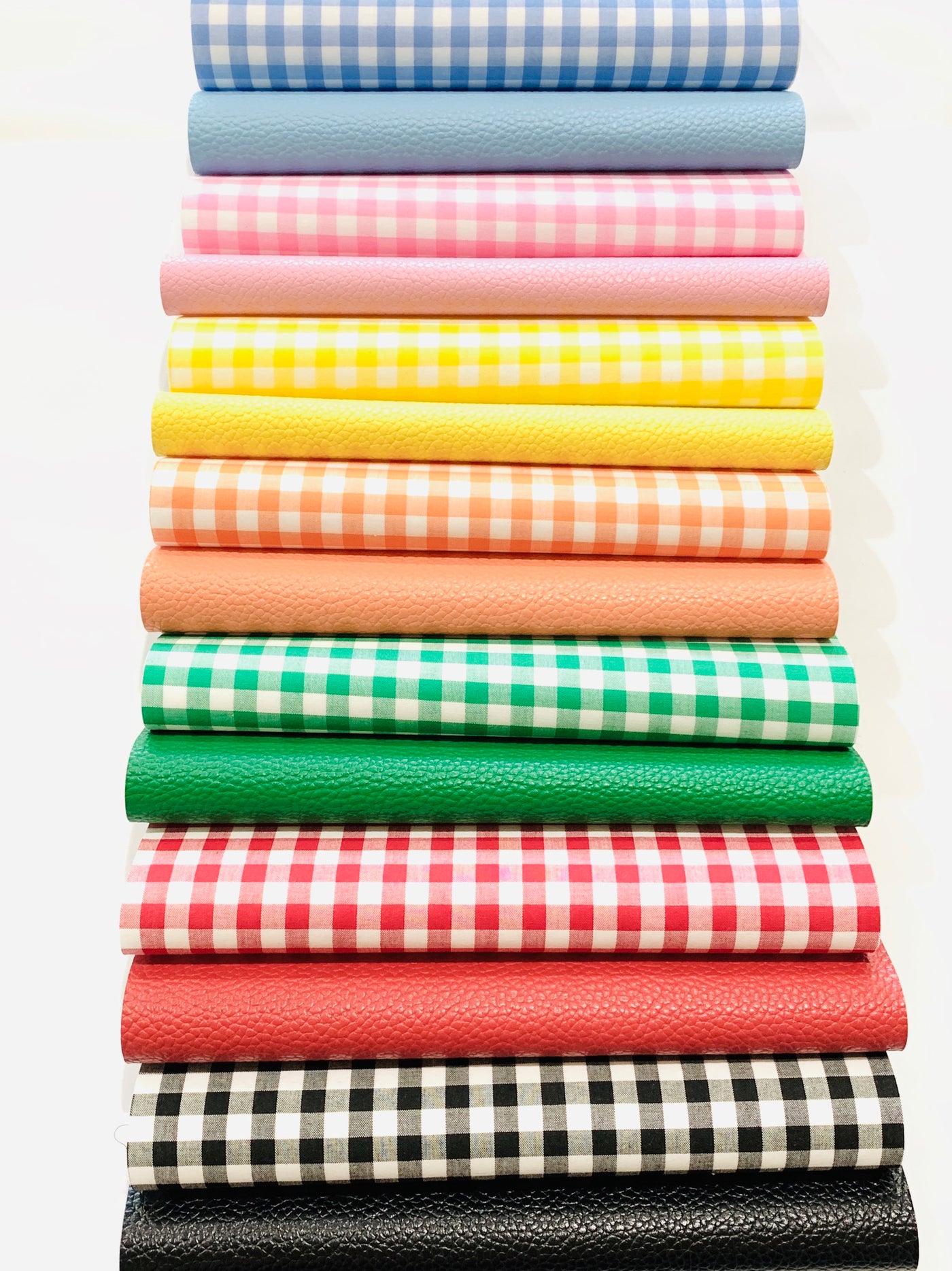Gingham Fabric Felt Sheets - Individually or 7 Sheet Bundle