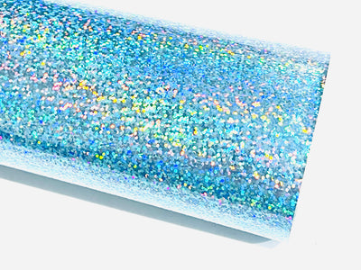 Rose Pink Sparkle Holographic Glitter Smooth Leatherette
