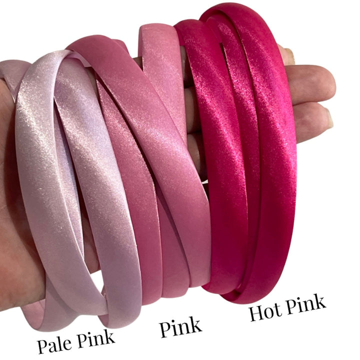 15mm Chunky Satin Alice Headbands - 46 Colours