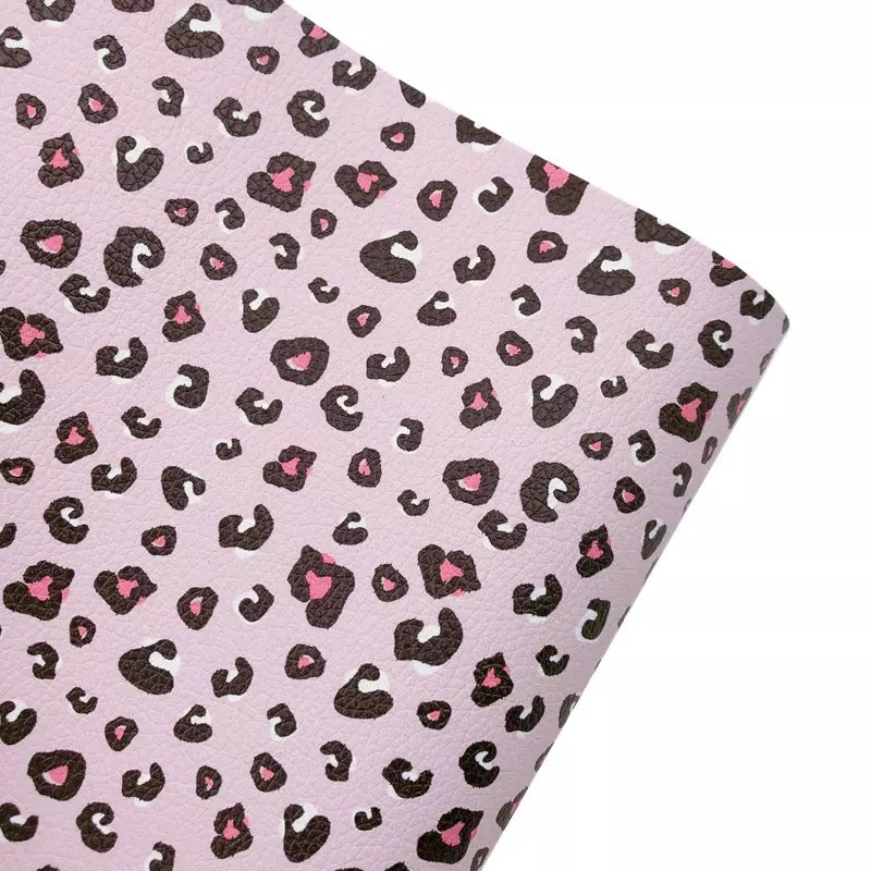 Pink Animal Print Faux Leatherette Sheet