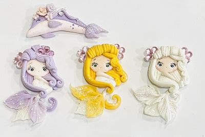 Mermaid Princesses Bow Clay Embellishments