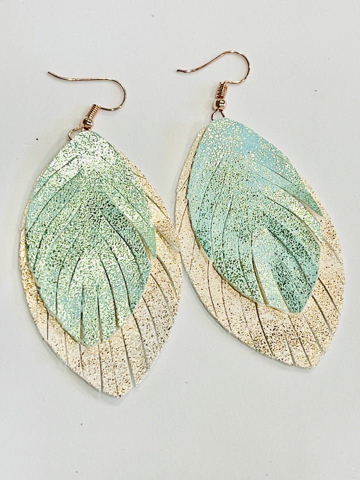 Triple Layered Fringed Feather Earrings or Pendant die