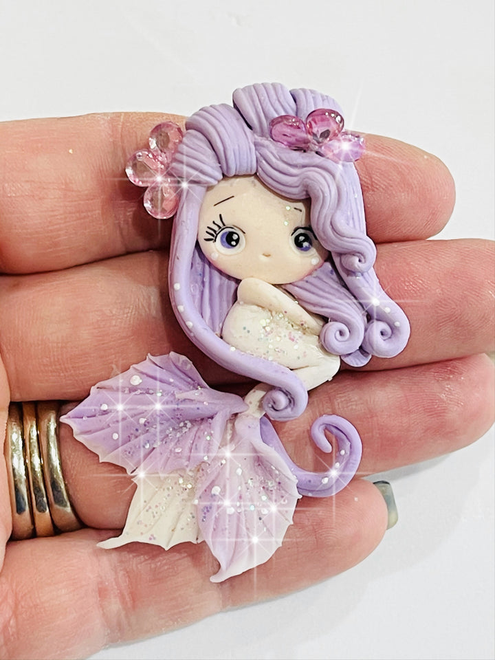 Mermaid Princesses Bow Clay Embellishments