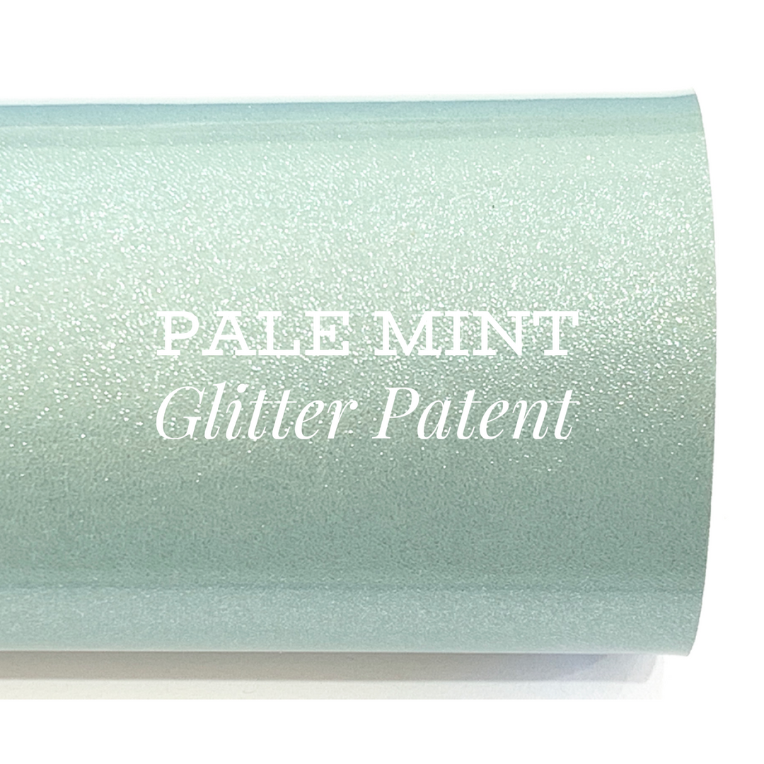 Soft Mint Gloss Glitter Patent Smooth Glossy Leatherette