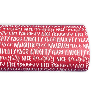 Naughty Nice Leatherette - Locally Printed Faux Leather (A4 Sheet and Roll)