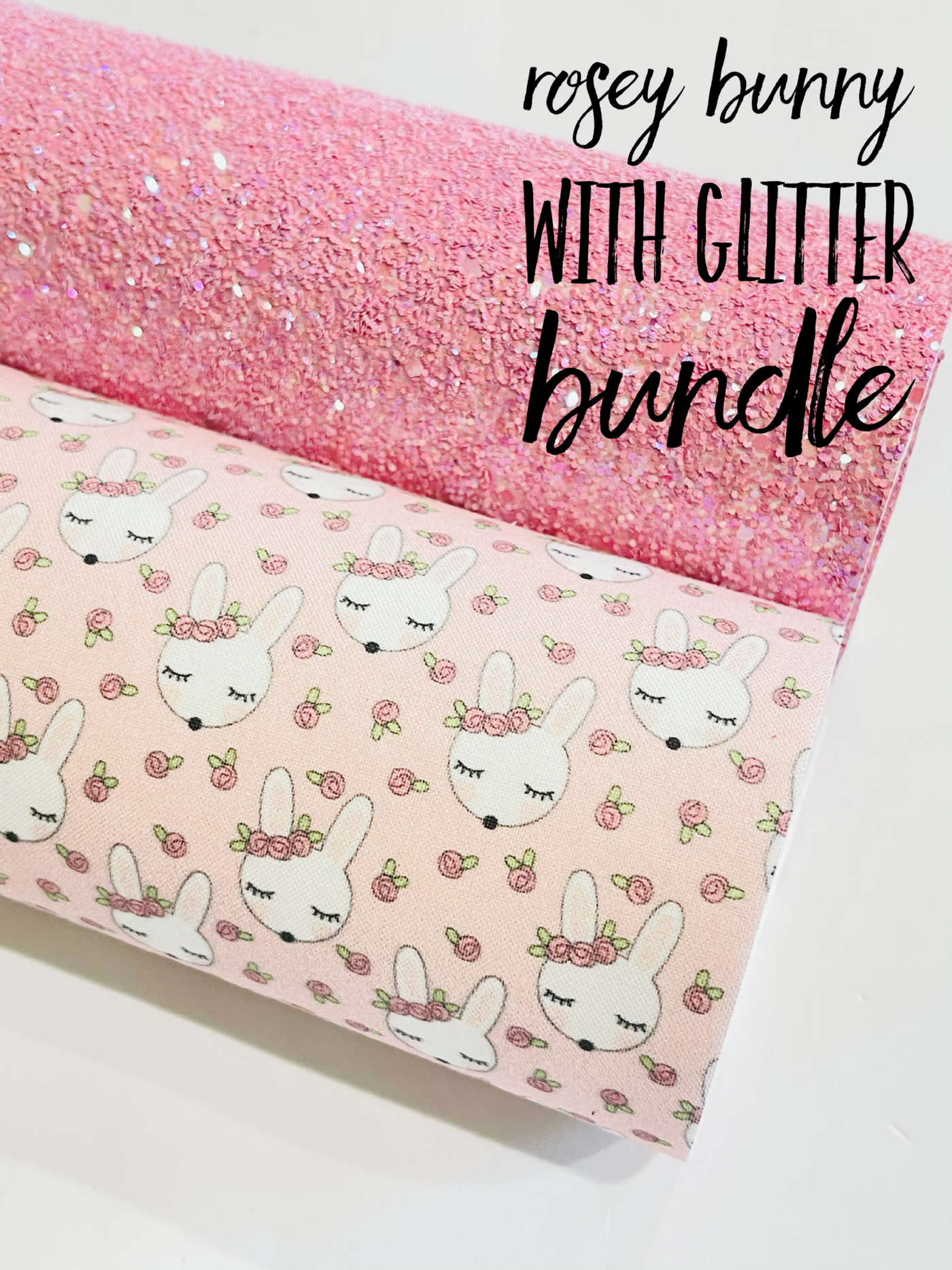 Rosey Bunny Artisan Fabric Felt with Chunky Glitter Combo option