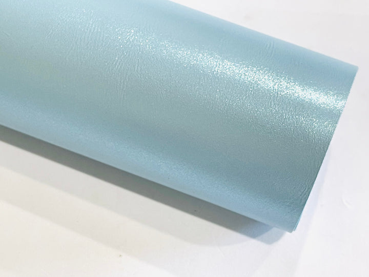 Pale Blue Pearl Smooth Faux Leatherette