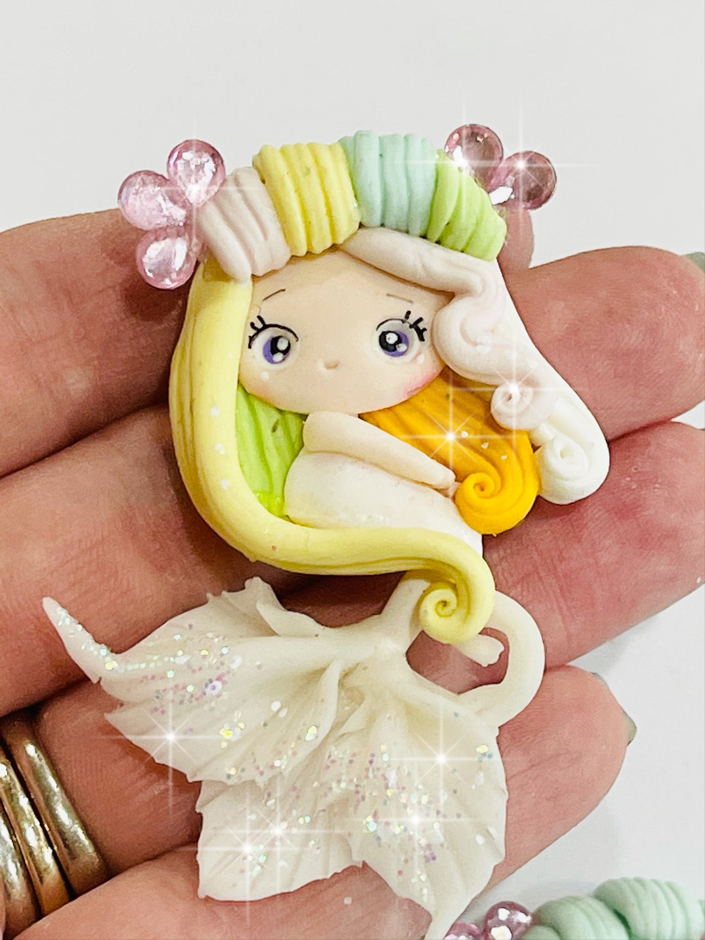 Mermaid Princesses Bow Clay Embellishments