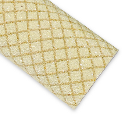 Ice Cream Waffle Cone Print Chunky Glitter Canvas Fabric Sheet