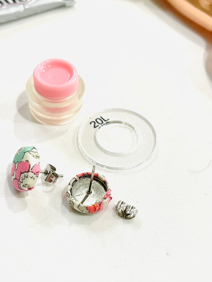 15mm Button Earring Self Cover Starter Kit - 25/50/100 Pairs - Oliver and May Everyday Range