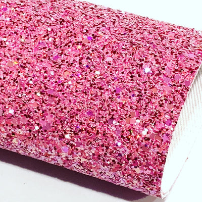 Beauty Multi Colour Pink Chunky Glitter Canvas Sheet
