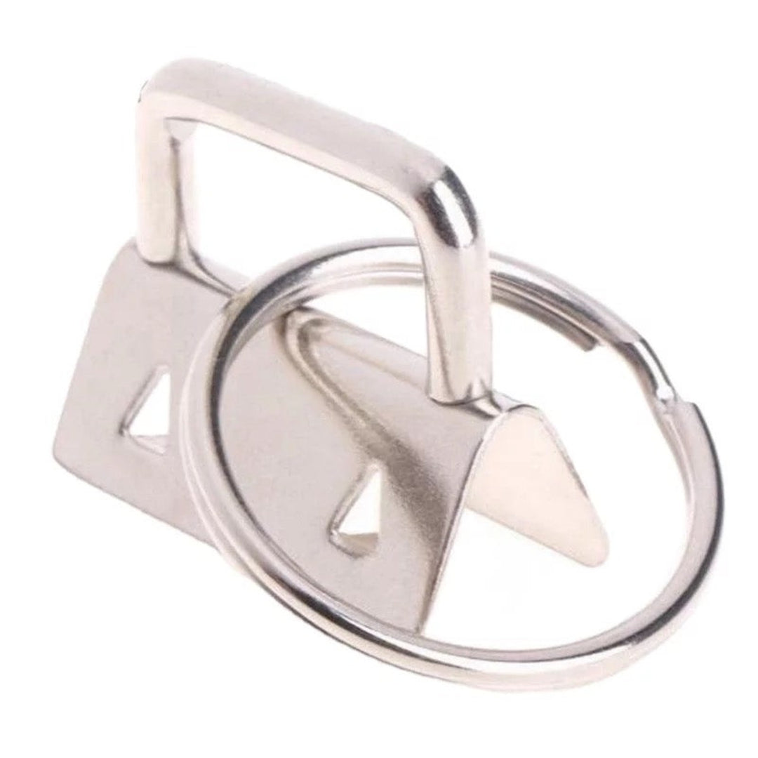 Silver Key Fob Hardware 1 Inch (25mm) Key Fob with 25 mm Split Ring 10 or 50 packs