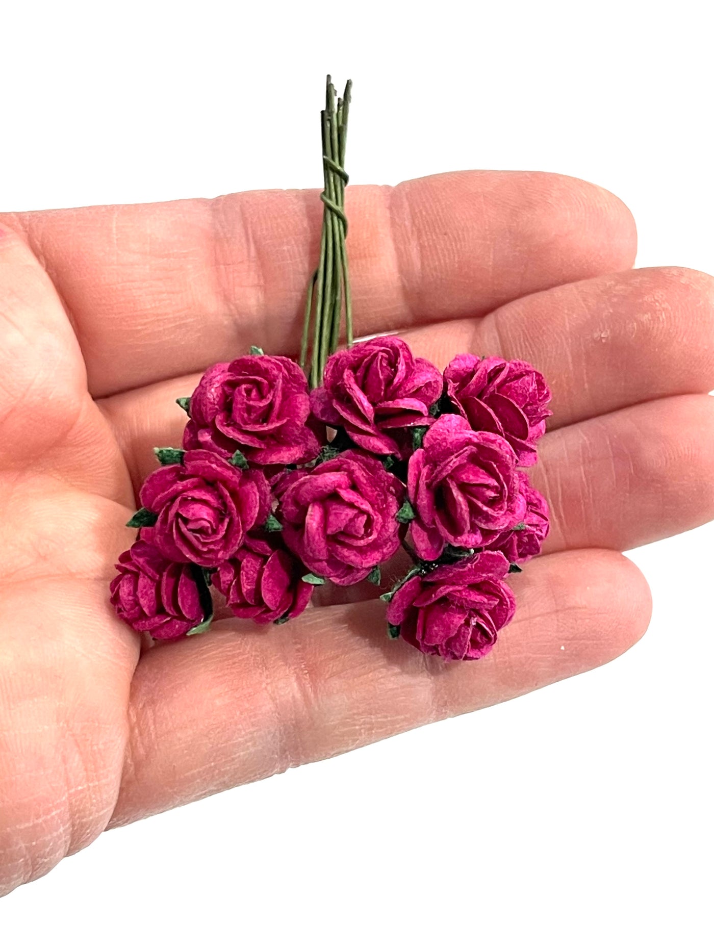 Burgundy Pink Mulberry Paper Roses - 10mm, 15mm, 20mm