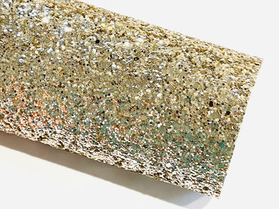 Very Pale Gold Chunky Glitter Fabric