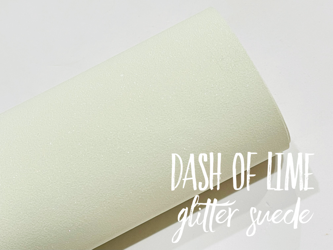 Dash of Lime Glitter Suede Fabric