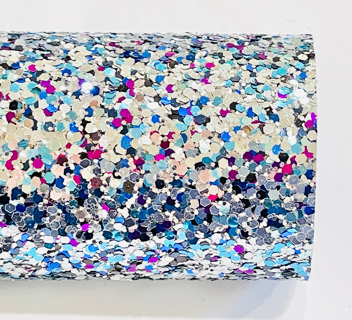 Multicoloured Big Chunky Glitter Fabric