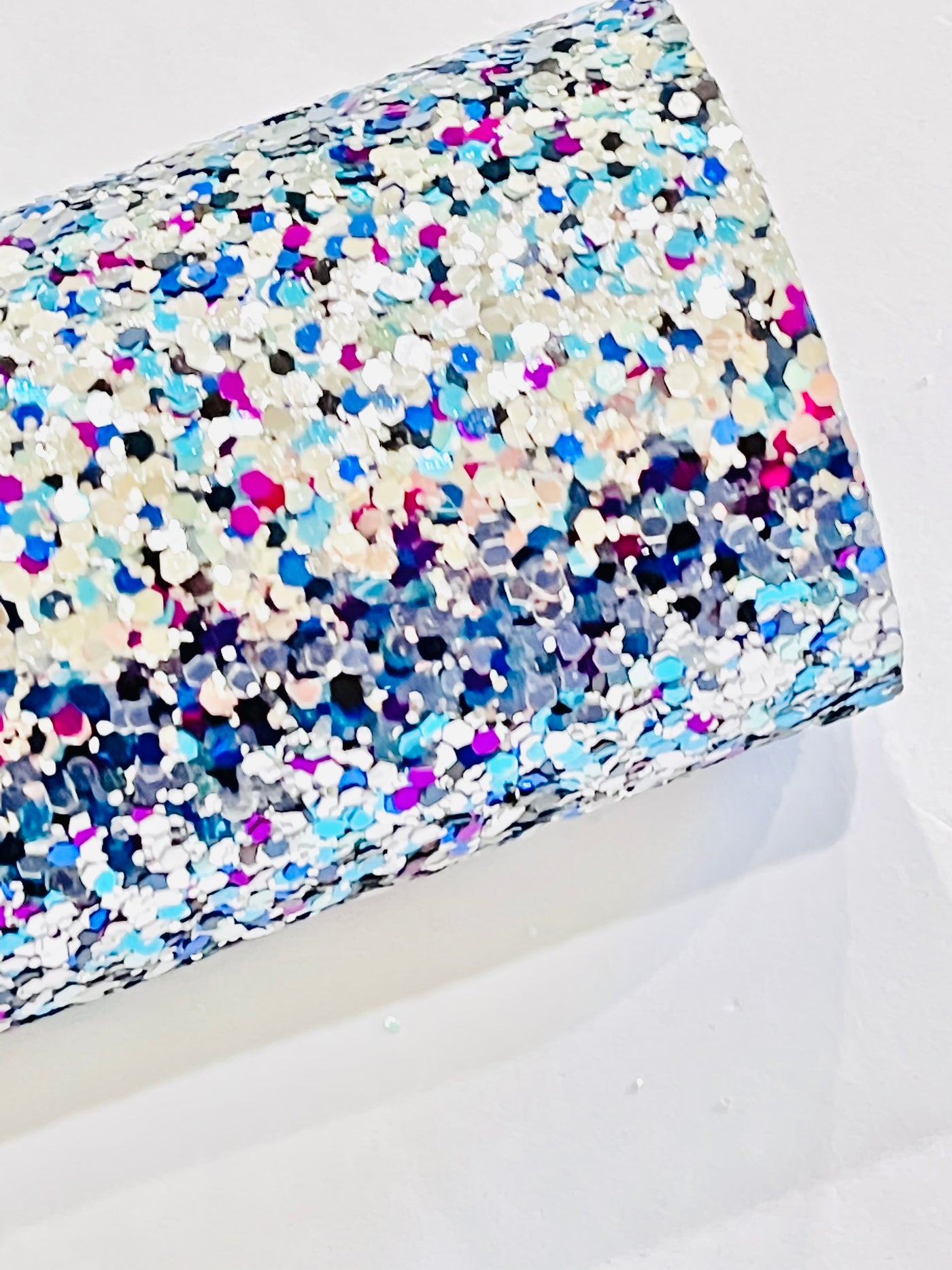 Multicoloured Big Chunky Glitter Fabric