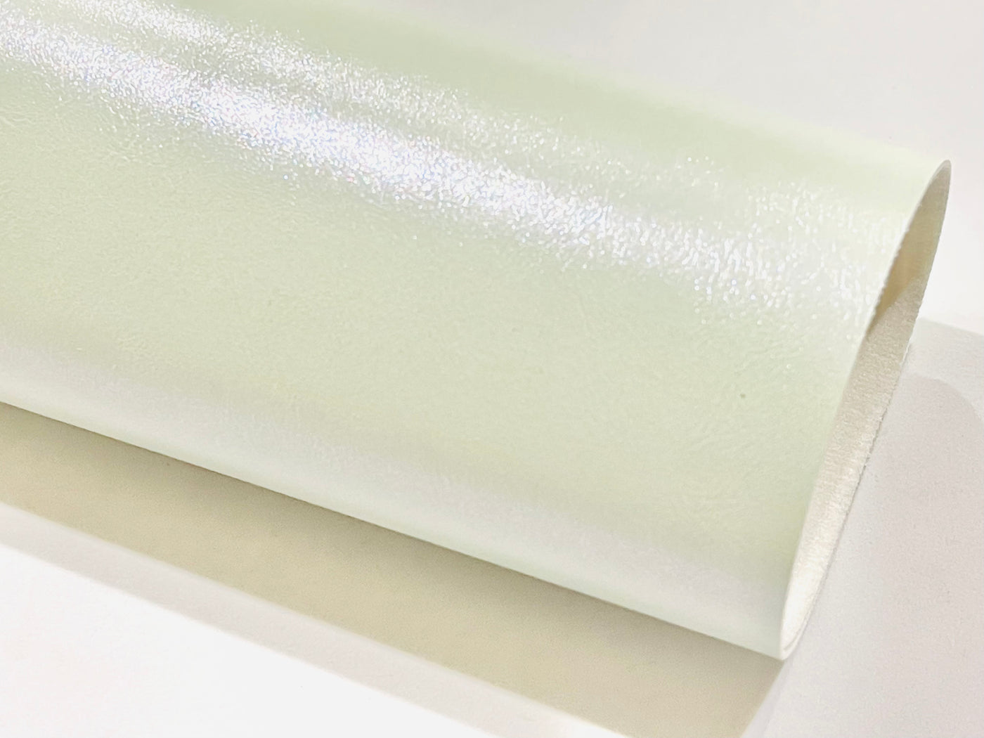 Pale Green Pearl Smooth Faux Leatherette