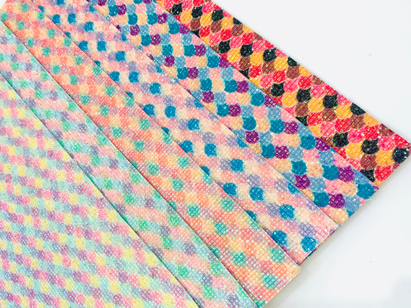 Mermaid Scales Glitter Grid Fabric Sheets