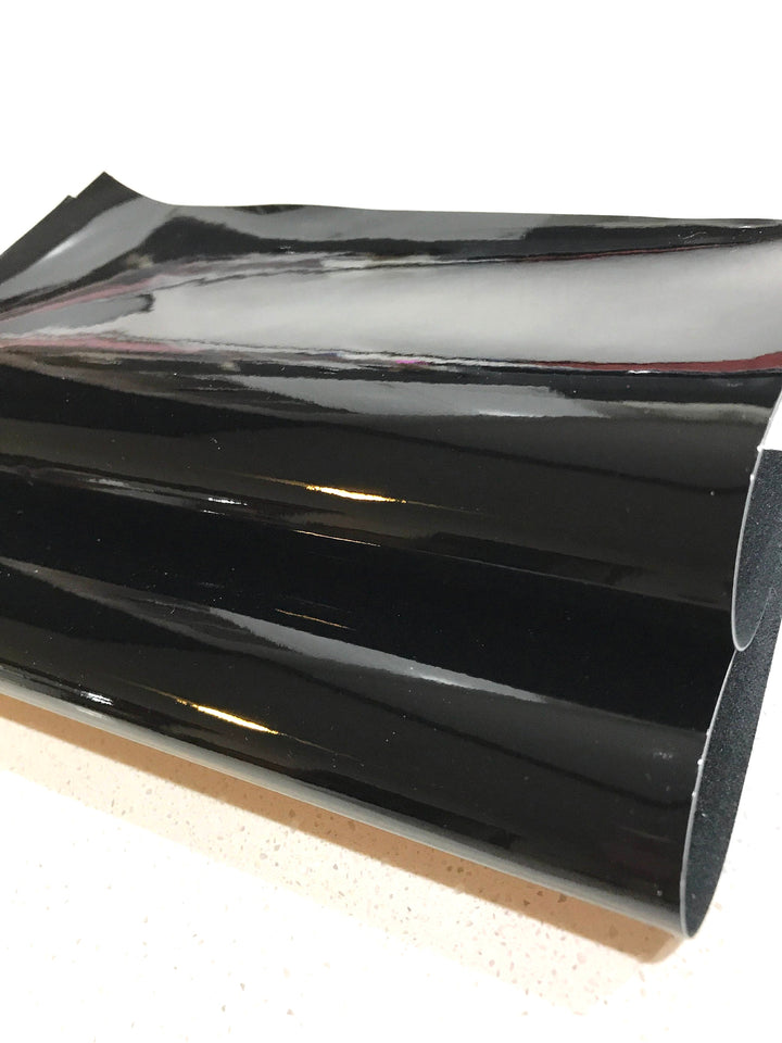 Black Patent Leatherette - Glossy Smooth Leatherette