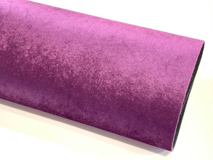 Feuille de tissu en velours violet aubergine 0,9 mm robuste pour nœuds - A4