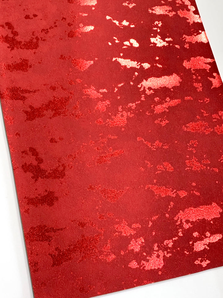 Similicuir rouge métallisé lisse 0,8 mm