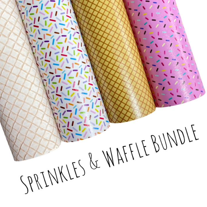 Ice Cream Sprinkles & Waffle Cone Leatherette Bundle