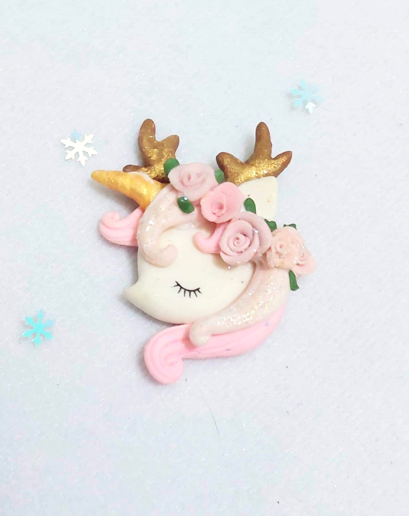 Pink Christmas Reindeer Bow Clay from our Enchanted Maker