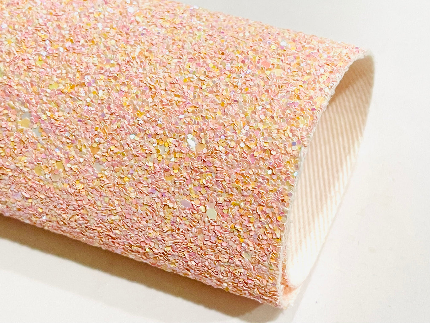 Pale Pink Chunky Glitter Fabric Sheet