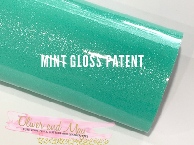 Mint Gloss Glitter Patent Leatherette