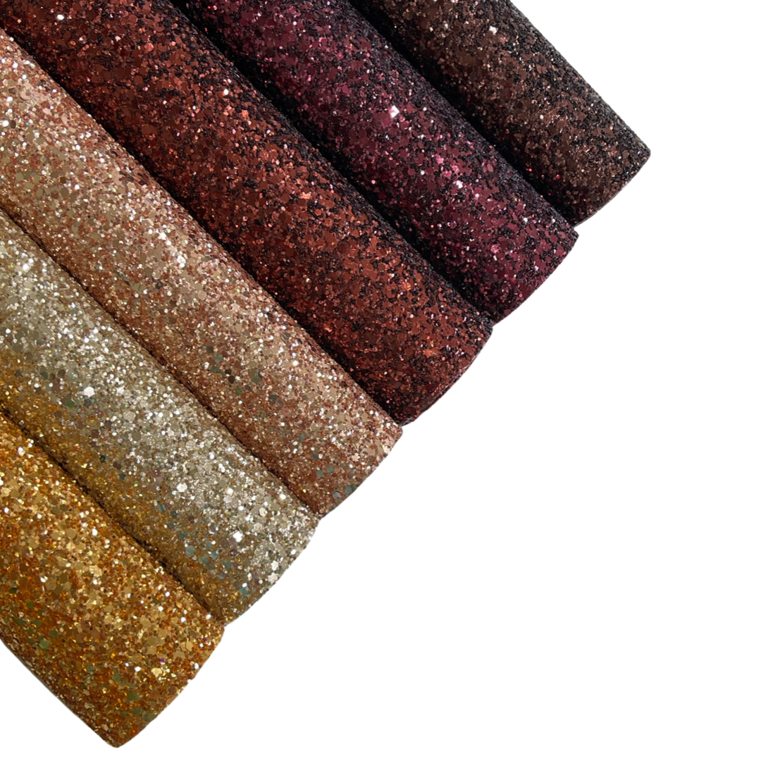 Glam Brown & Gold Premium Glitter Bundle - 6 sheets
